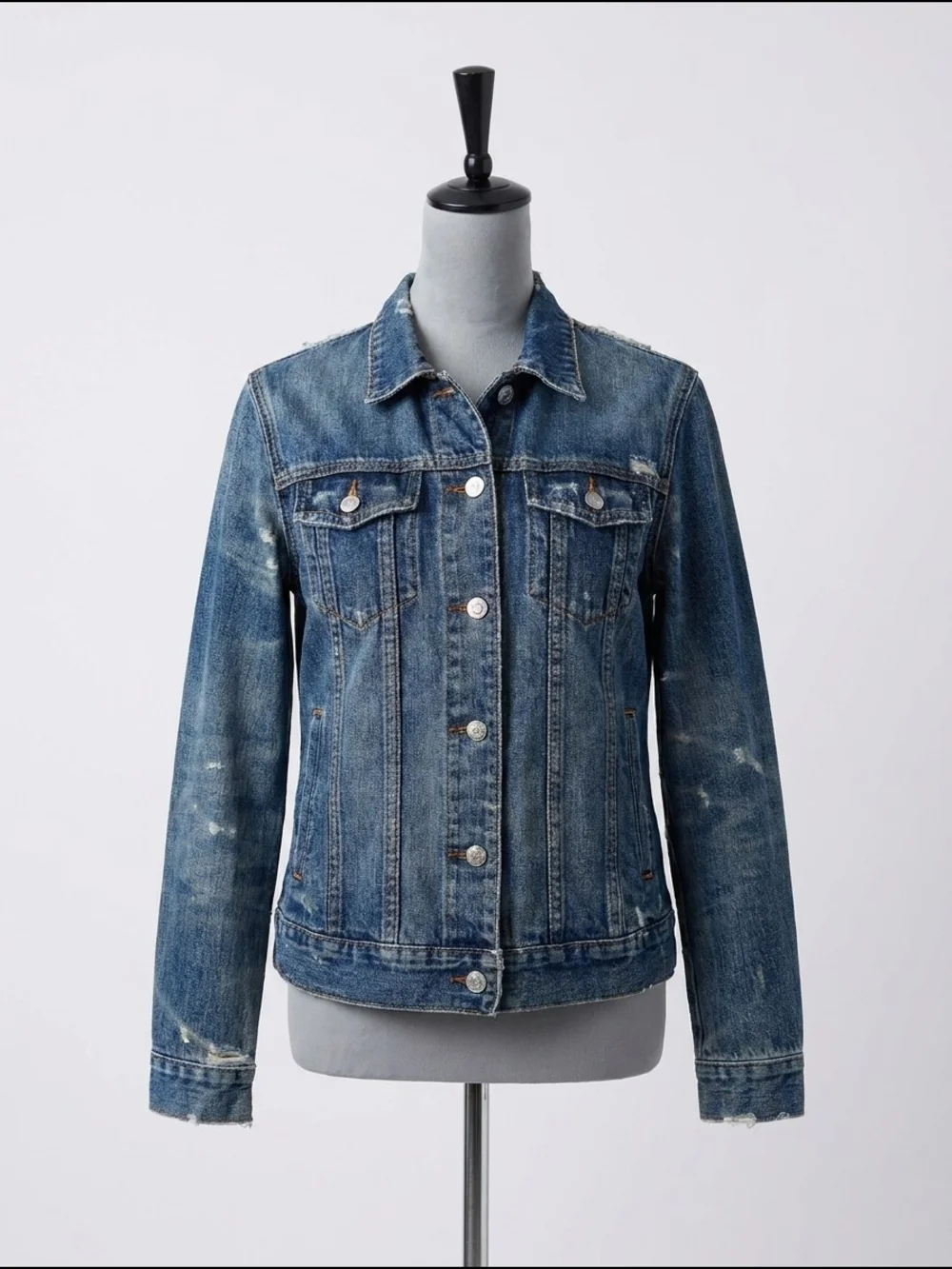 J. Crew Light Wash‎ Distressed Denim Jacket